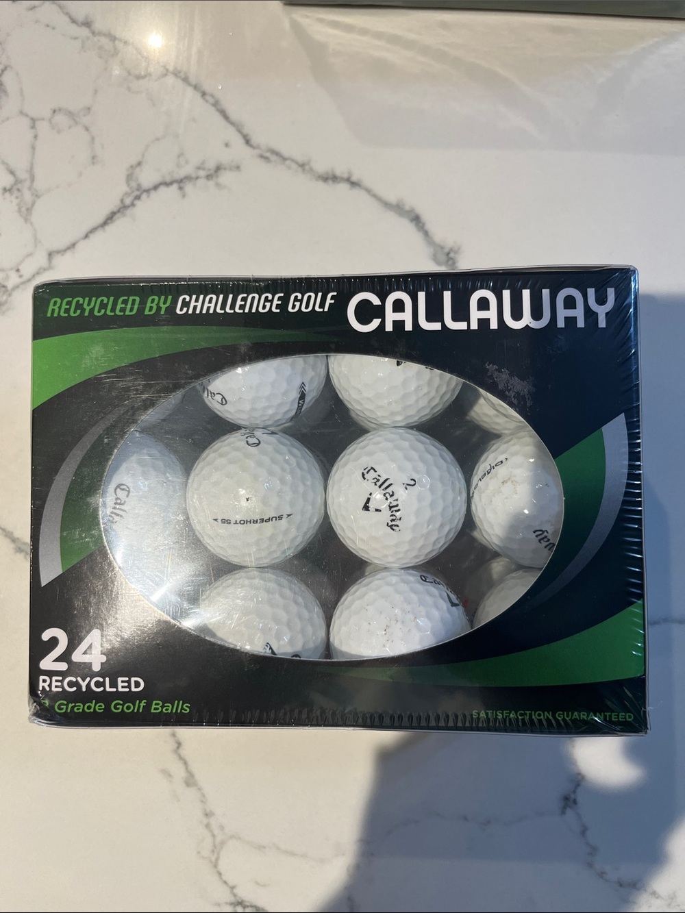 New in package, Callaway White and Green Boxed Recycled Golf Balls - 24 Pack